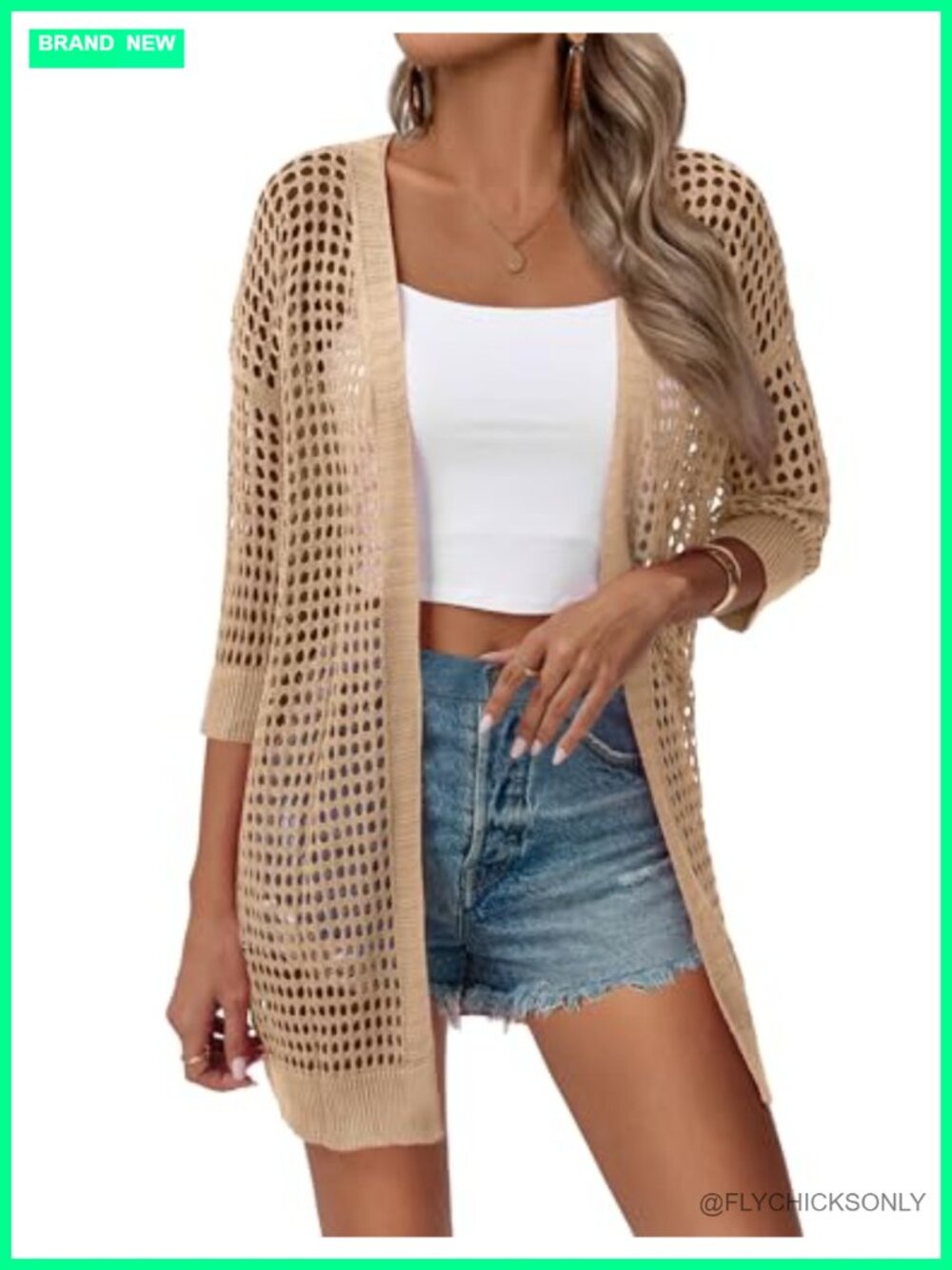 Women's Crochet Kimono Cardigan Oversized Boho Summer Sweater
